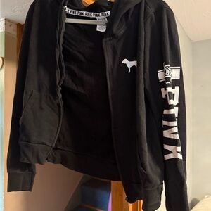 Victoria's Secret Black Hoodie with White Accents